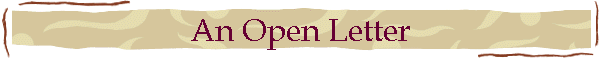 An Open Letter